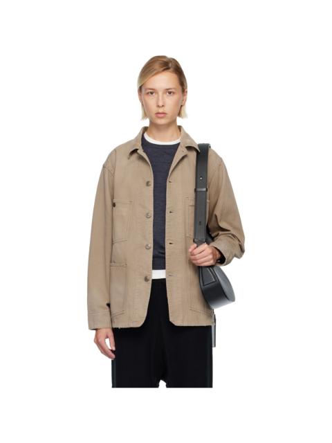 Beige Herringbone Workwear Jacket