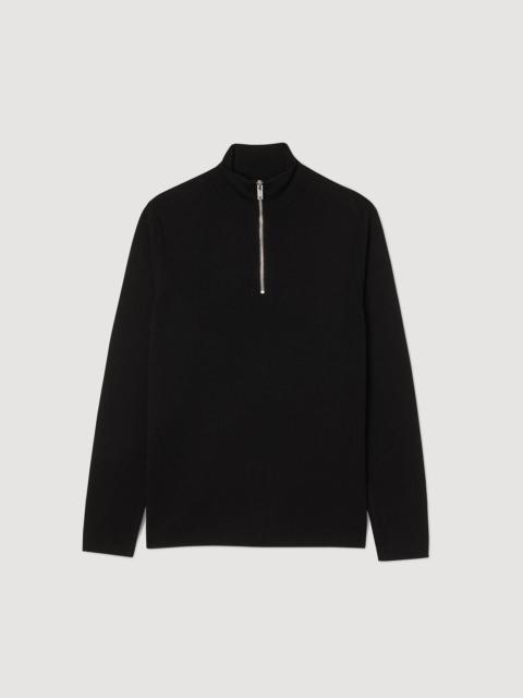 WOOL SWEATER WITH ZIPPED COLLAR