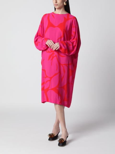 Dress with Fuchsia Print in Viscose