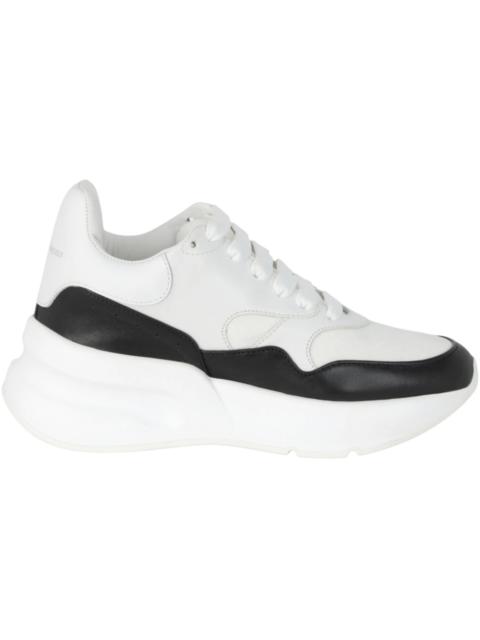 Alexander McQueen Oversized Leather Runner Sneakers White Black (Women's)