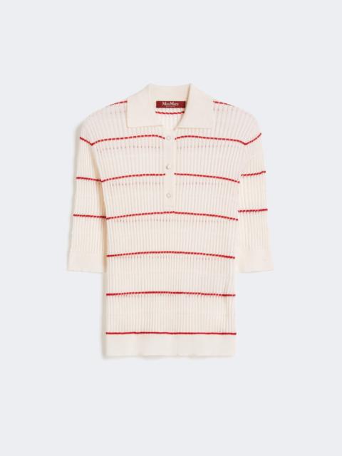 Silk and wool yarn jumper - WHITE