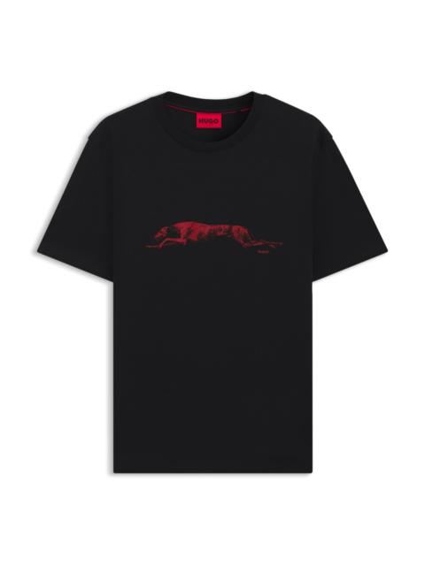 COTTON-JERSEY T-SHIRT WITH DOG ARTWORK