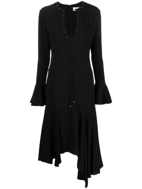 eyelet-detail asymmetric dress