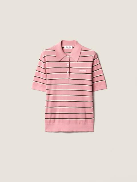 Cotton knit polo shirt