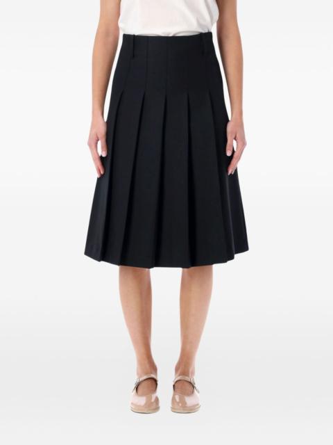 pleated midi skirt