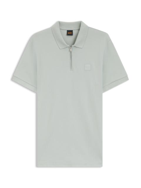 STRETCH-COTTON SLIM-FIT POLO SHIRT WITH LOGO PATCH