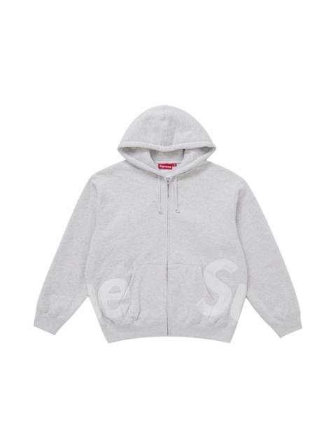 Supreme Big Logo Zip Up Hooded Sweatshirt Ash Grey
