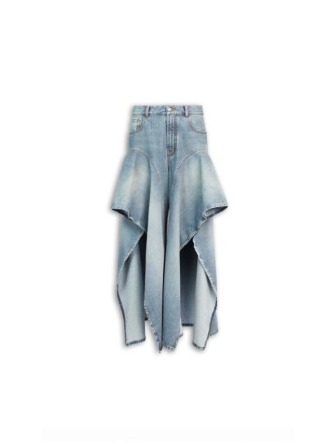 RUFFLE FADED JEANS