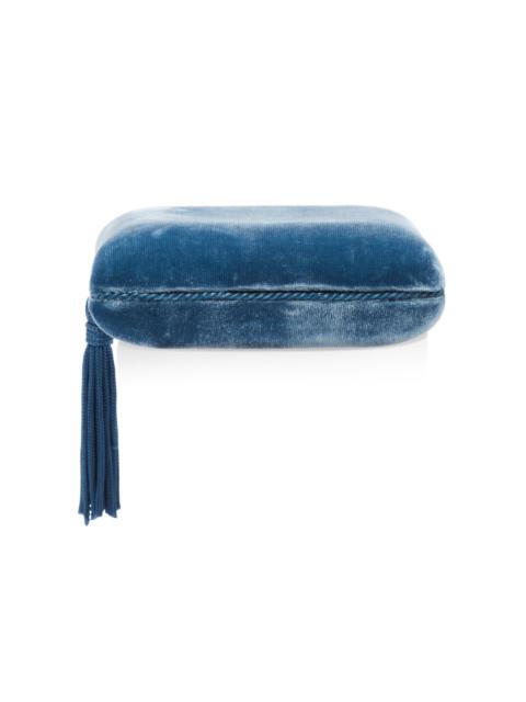 Tasseled Velvet Jewelry Box blue