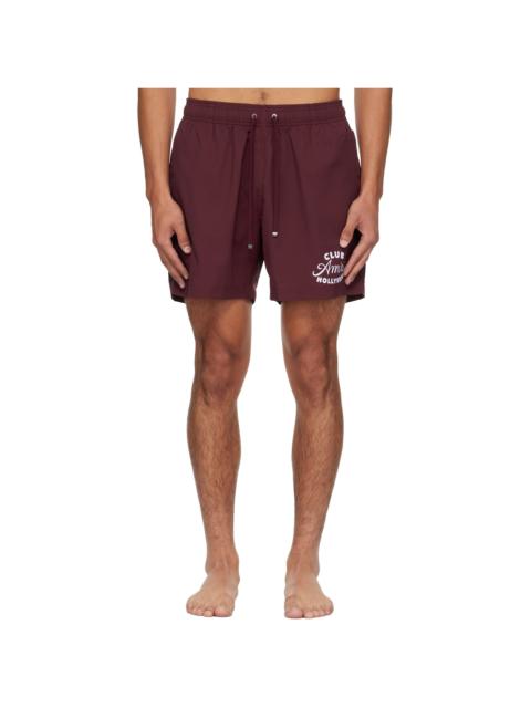 Burgundy 'Club Amiri' Swim Shorts