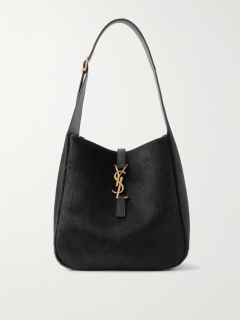 Le 5 À 7 Embellished Leather-trimmed Calf Hair Shoulder Bag