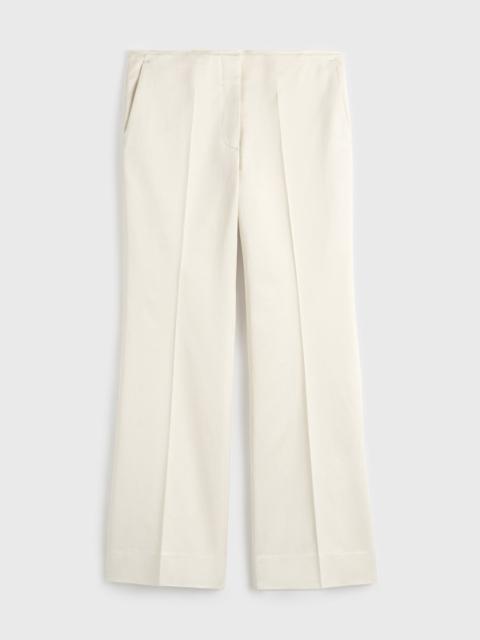 Kick flare raw-edge trousers stone