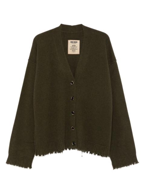frayed buttoned cardigan