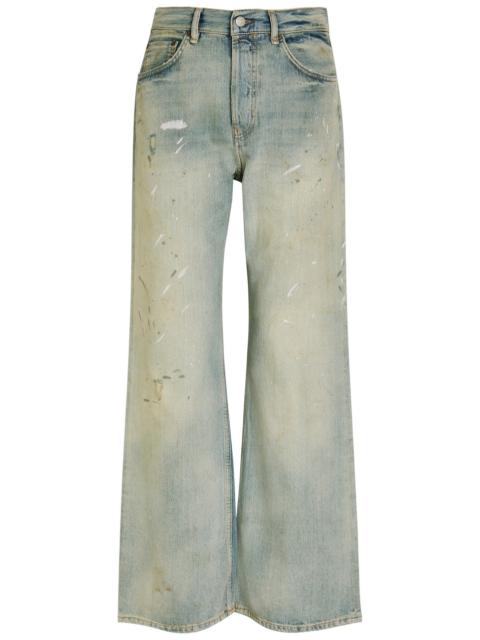 Acne Studios 2021F Paint-splatter Wide-leg Jeans