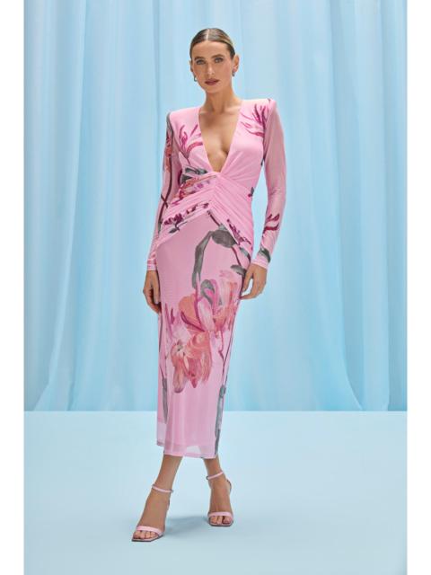 HONEY FLOWER TULLE MIDI DRESS