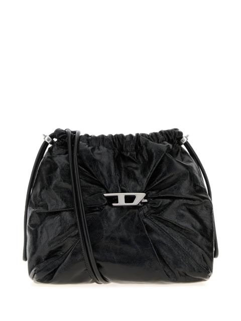 Black leather Scrunch-D bucket bag