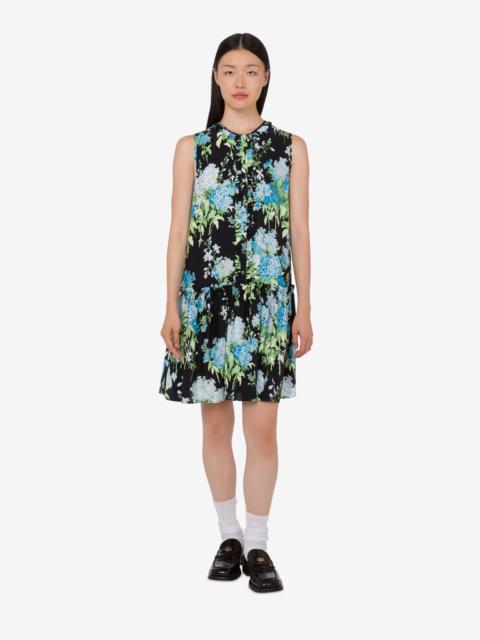 PRINTED SILK SATIN DRESS