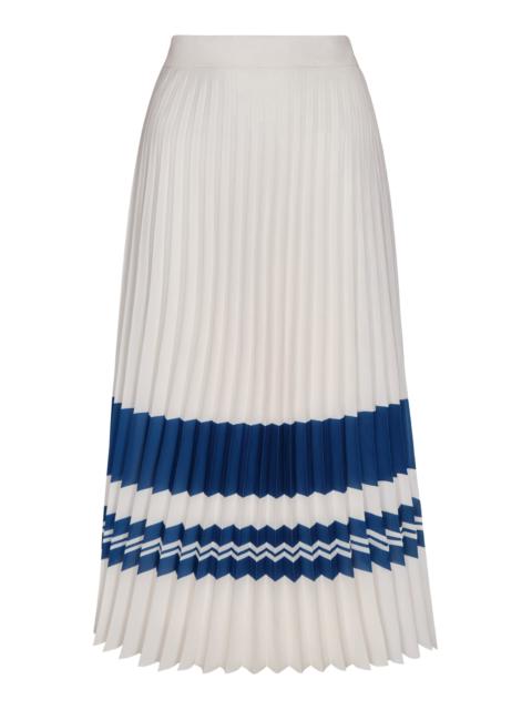 Gesto Integro Pleated Chiffon Midi Skirt stripe