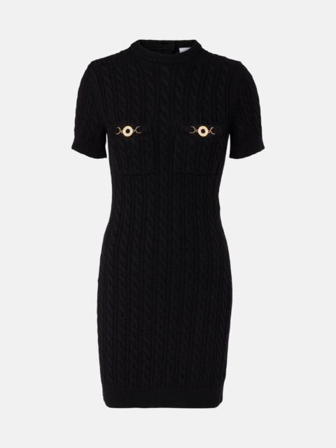Cable-knit wool and cashmere minidress