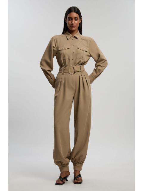 Utility Detail Cuffed Woven Jumpsuit
