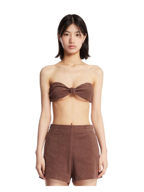 Brown Terry Bandeau Top