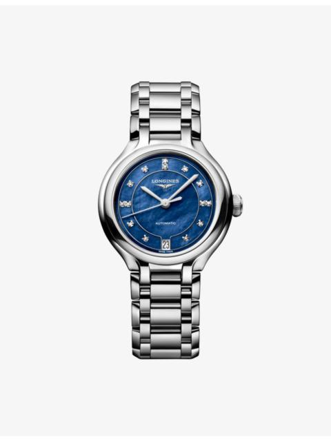 PrimaLuna Stainless-Steel And 0.060ct Diamond Automatic Watch 34mm