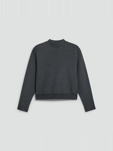 Mock Neck Sweatshirt in Double-Knit Jersey