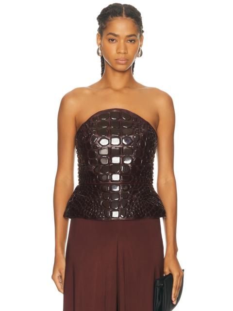 Croc Enamel Embroidered Top