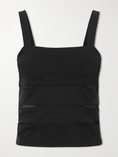Morgan Mesh-paneled Stretch-jersey Tank