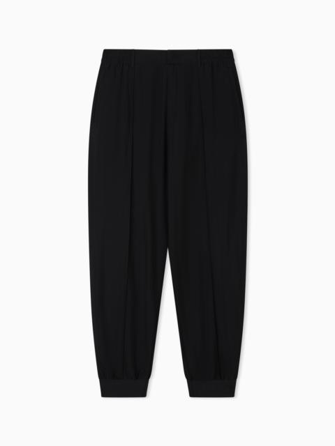 NYLON TROUSERS WITH FRONT RIBS