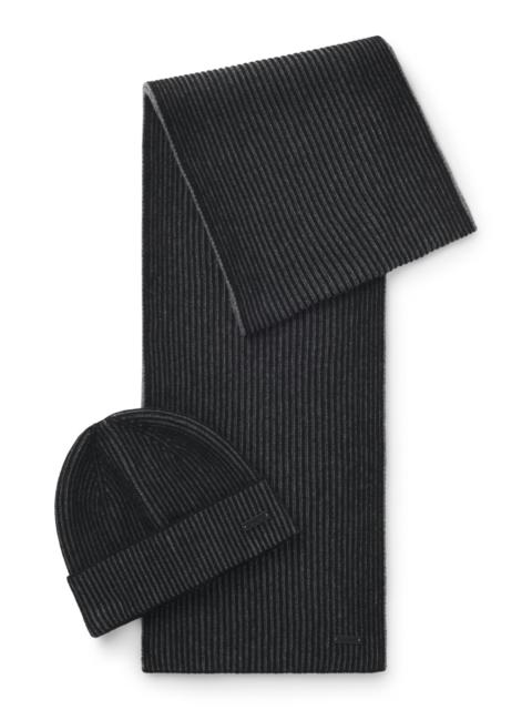 HAT AND SCARF SET WITH LOGO LABELS