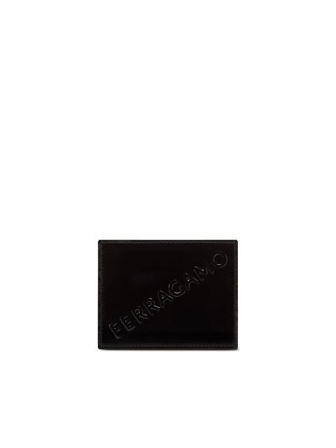 logo-embossed leather cardholder