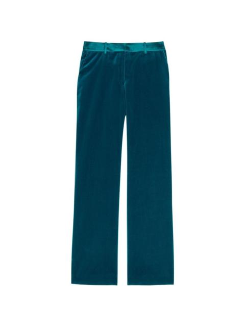 straight-leg velvet trousers