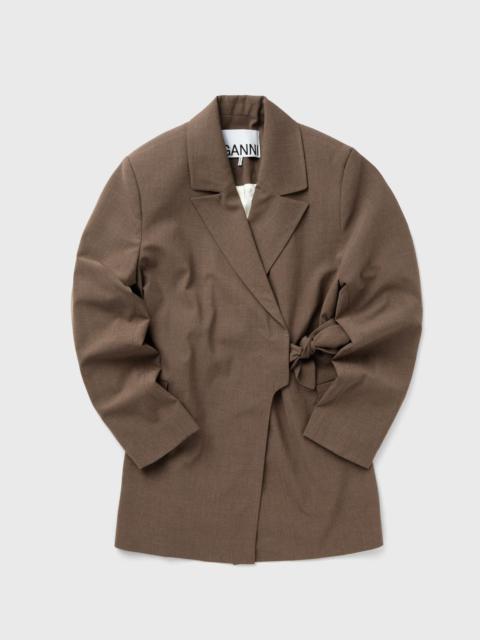 Drapey Melange Knot Belt Blazer