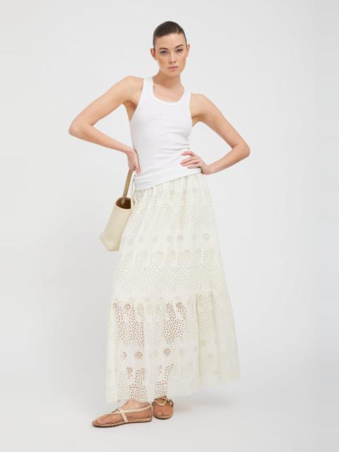 WHITE EYELET ALI MAXI SKIRT