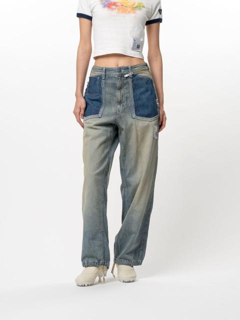 Cut-Out Pocket Denim Pants