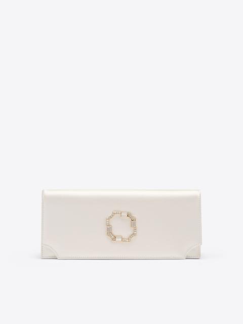 Vivien White Satin Clutch Bag