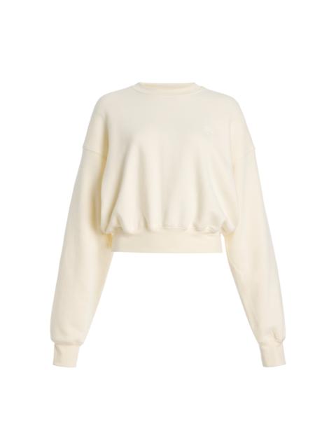 Cropped Cotton-Modal Sweatshirt ivory