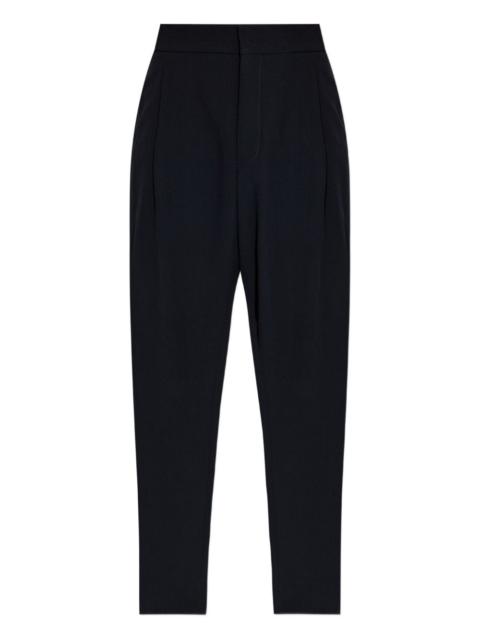 pleated wool straight-leg trousers
