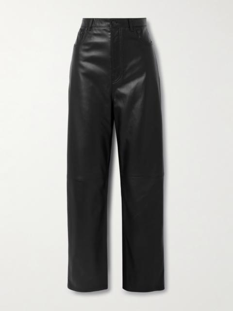 Leather Wide-leg Pants