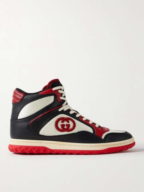 Mac80 Leather and Logo-Embroidered Mesh High-Top Sneakers