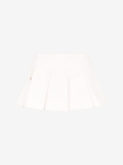 Pleated Denim Mini Skirt