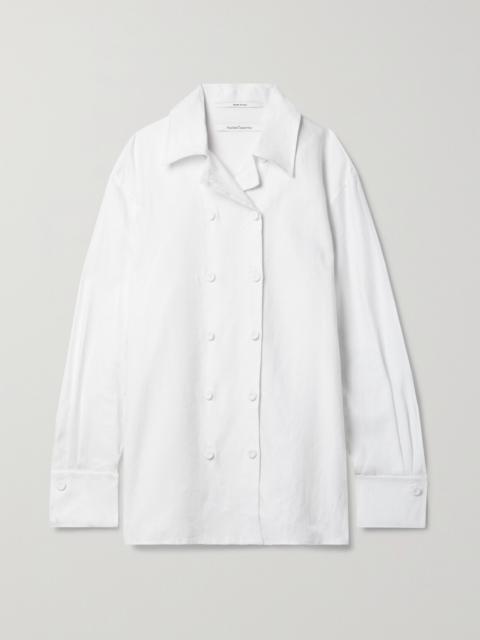 + Net Sustain Double-breasted Linen Shirt