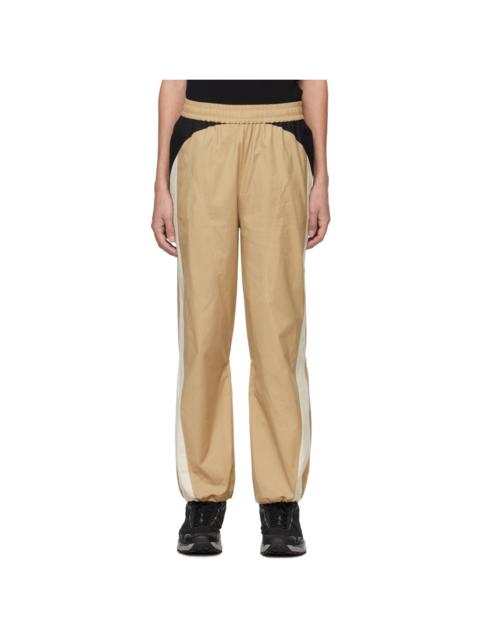 Beige Blocked Trousers