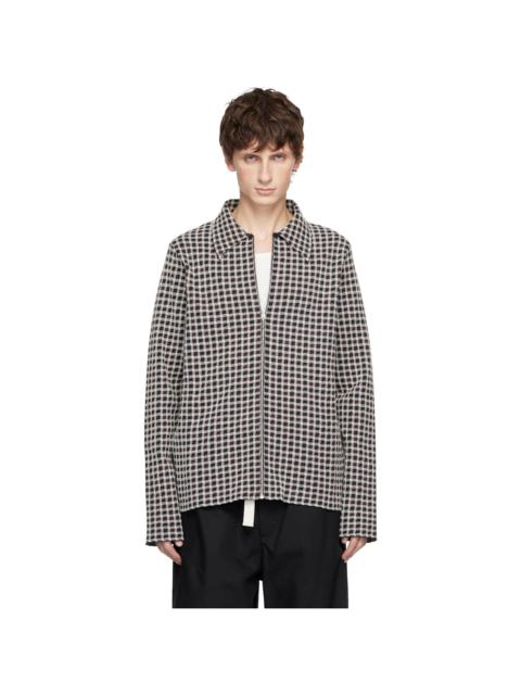 Gray Wool Blend Zip-Up Shirt