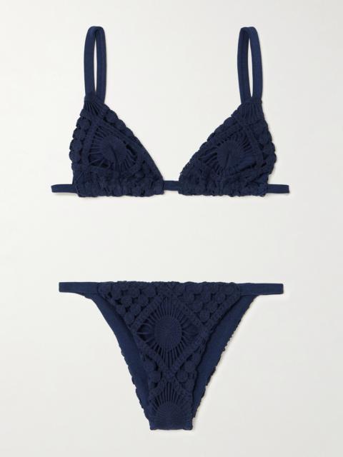 Sun Crocheted Cotton Triangle Bikini