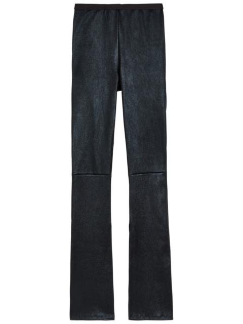 Rick Owens Lilies Carmen Flared-leg Leather-blend Trousers