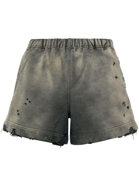 distressed cotton shorts