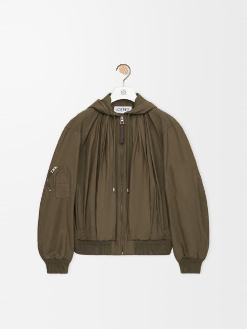 Hooded jacket in cotton blend