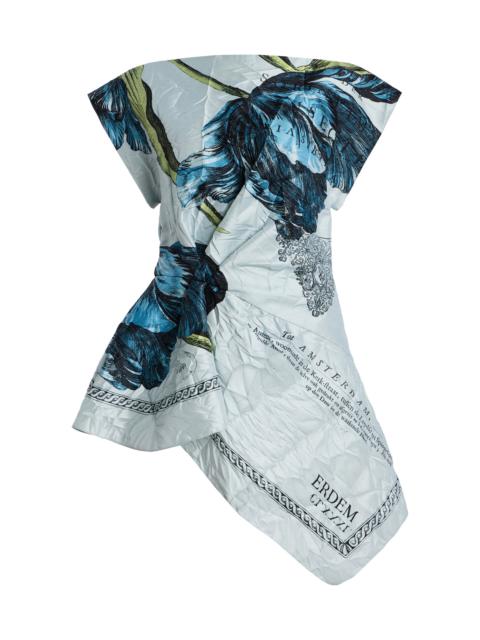 Printed Asymmetric Top blue